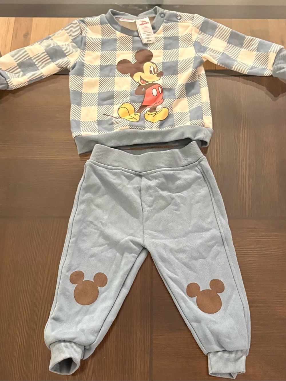 Disney Baby Blue Mickey Mouse Jogger Pants - Kids Bottoms 6/9M